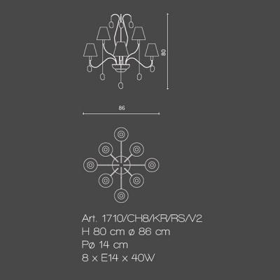 1710/CH8/KR/RS/V2 Элитные люстры (IL Paralume Marina). Фото 4. 